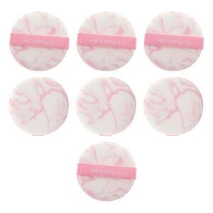 Dual Color Round Face Makeup Sponge Pink White 7 Pcs